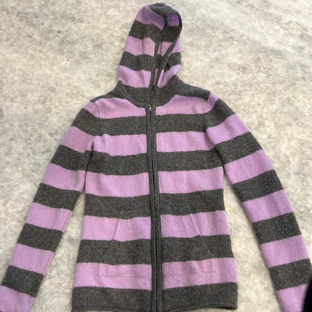 Cashmere Aqua girls zip-up hooded sweater